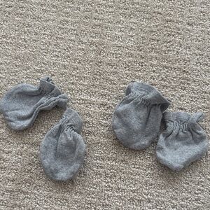 New Gray Baby Hand Mittens Set of 2
